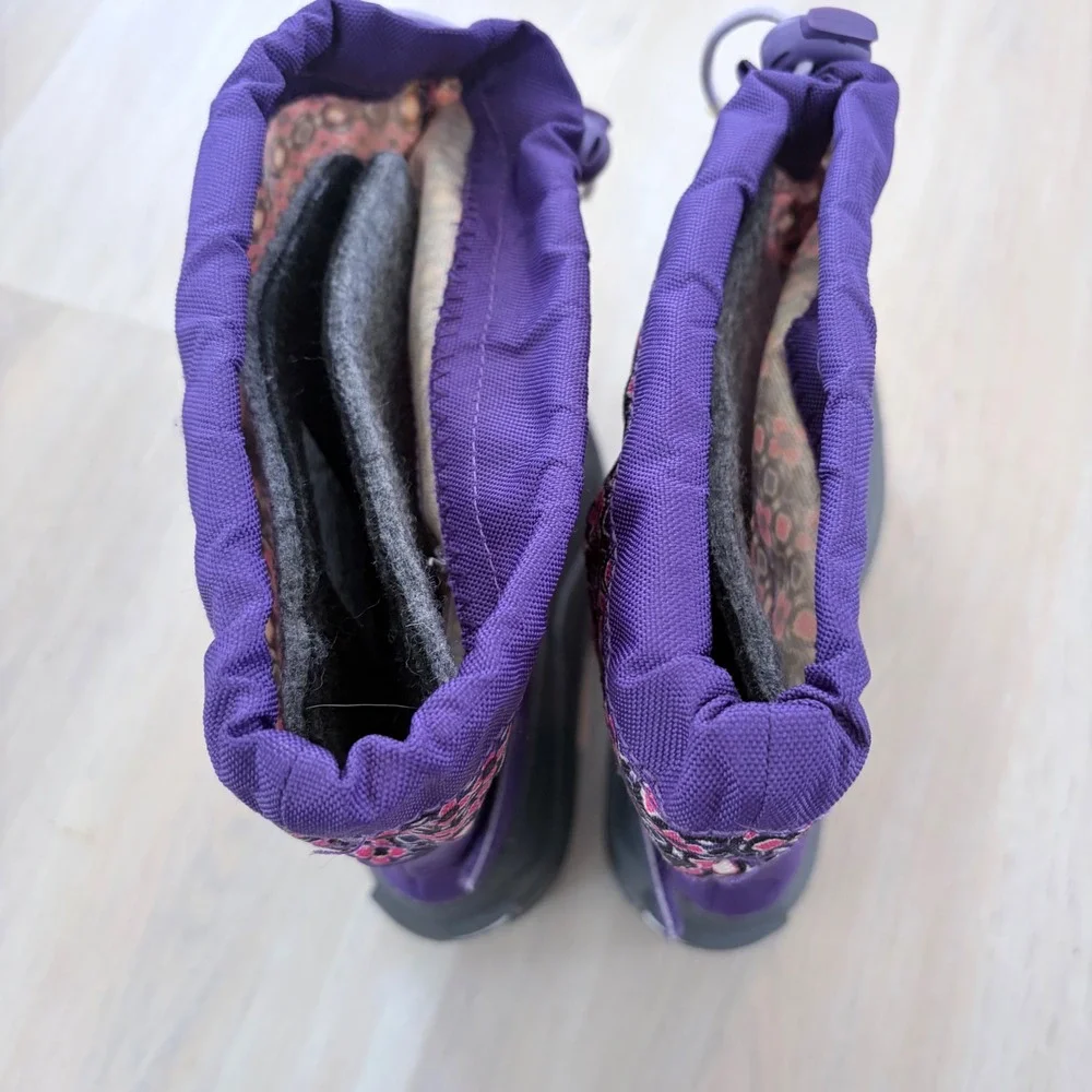 Columbia Youth Powderbug Plus II Snow Boots Purple Pink BY1298-559 Size 4